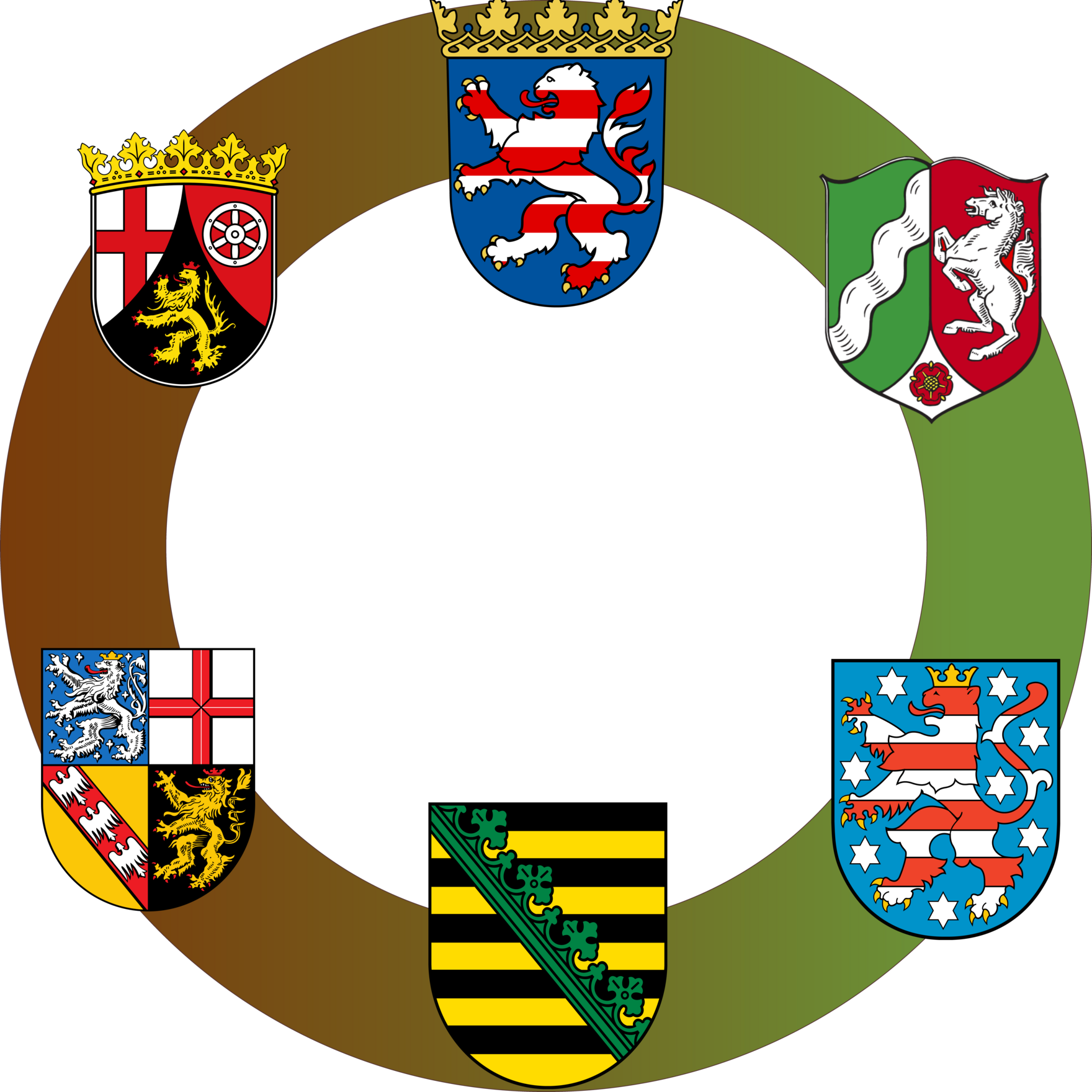Wappenkranz mit 6 Bundesländern
