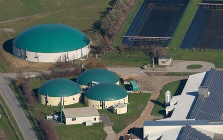 Biogasanlage aus der Vogelperspektive