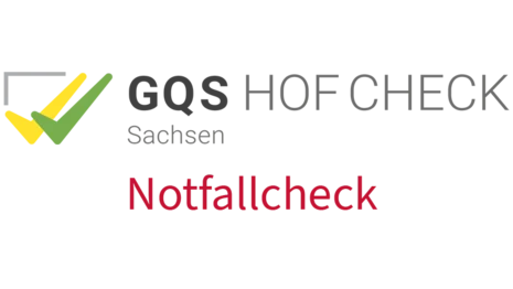 Logo GQS-SN mit Schrift Notfallcheck