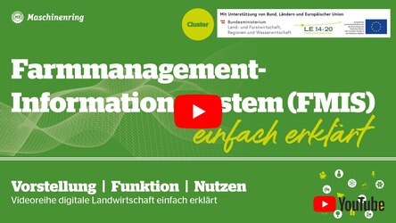 Screenshot vom Maschinenring zu FMIS auf grünem Untergrund