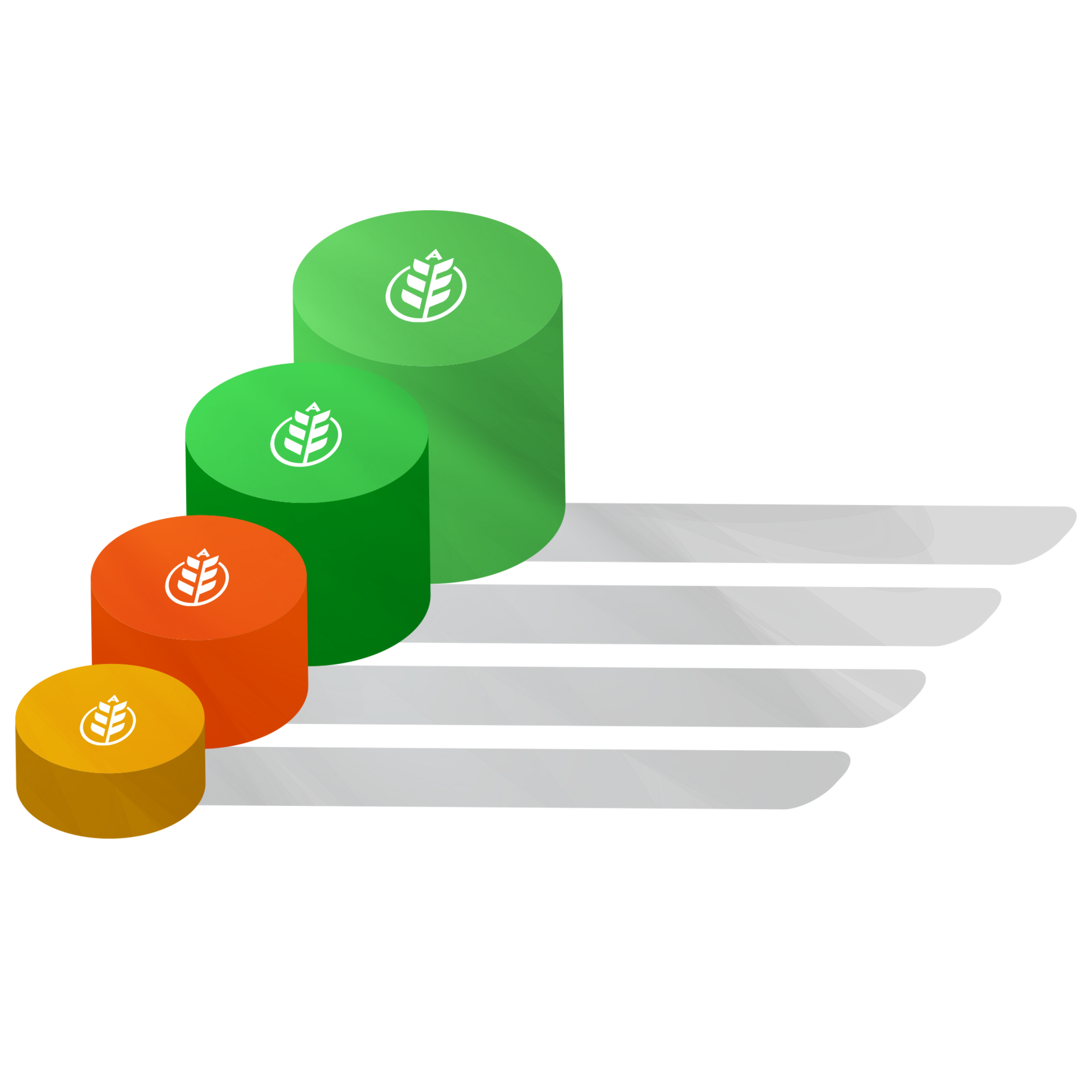 Grafik eines Säulendiagramms in 3D