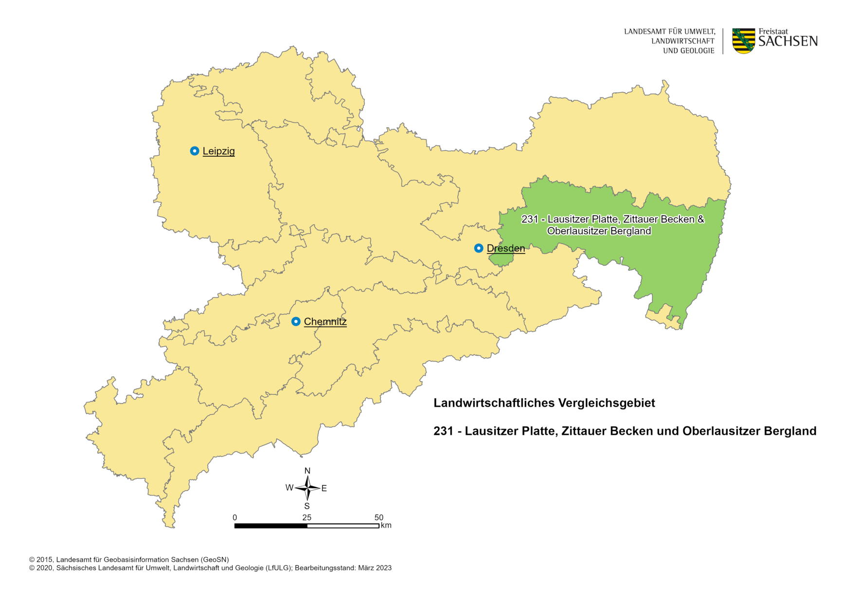 Vergleichsgebiet 231 Lausitzer Platte Zittauer Becken und Oberlausitzer Bergland