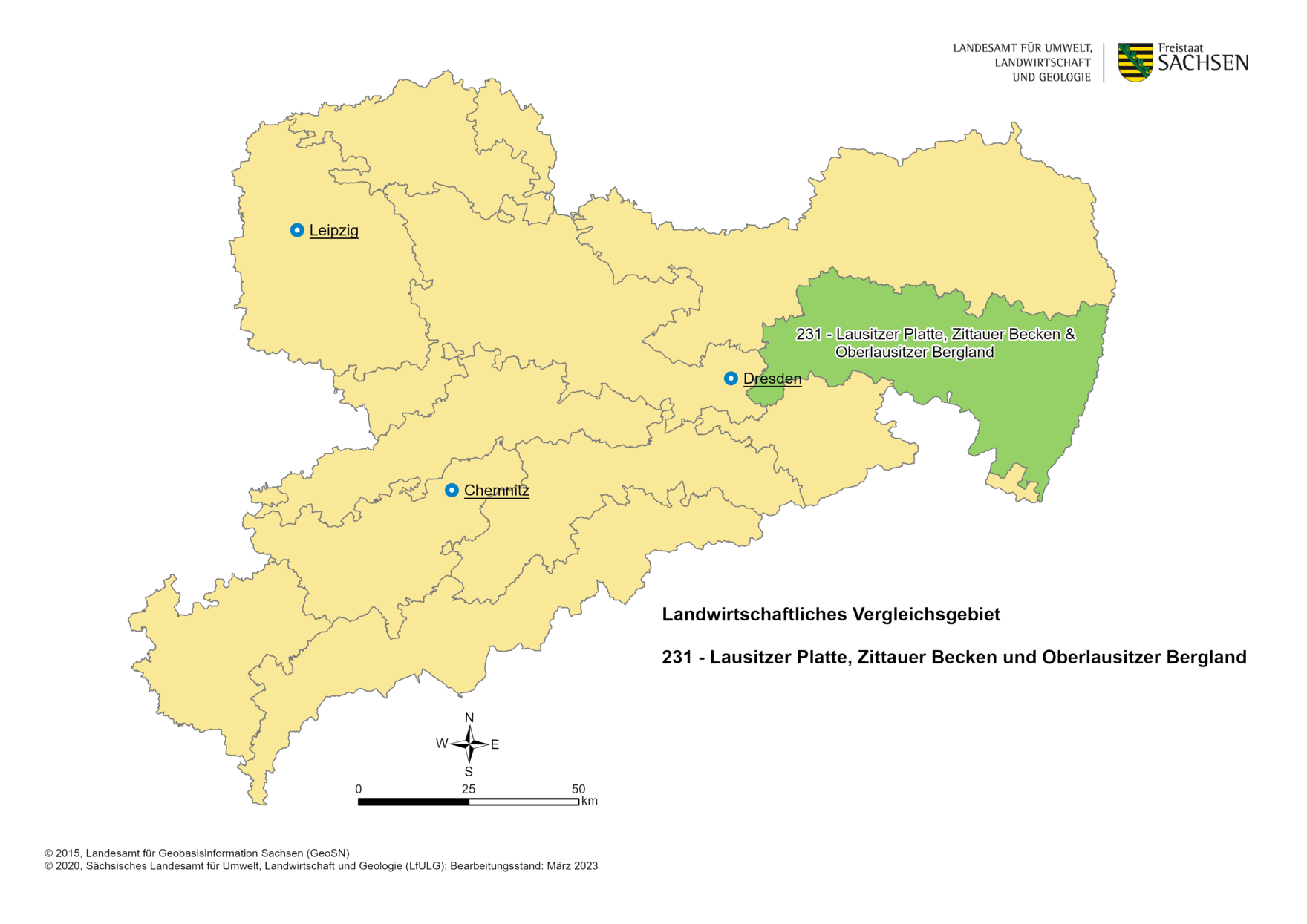 Vergleichsgebiet 231 - Lausitzer Platte, Zittauer Becken und Oberlausitzer Bergland