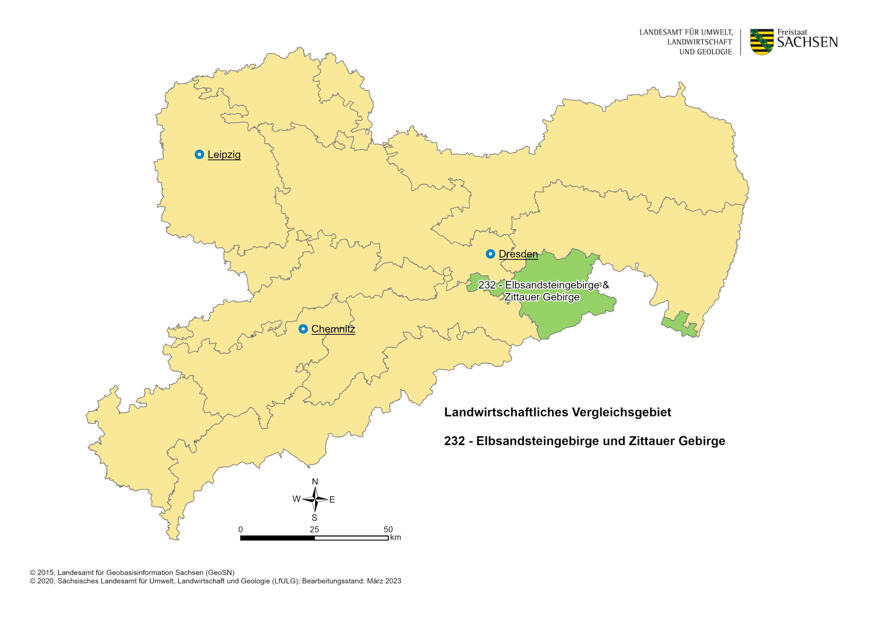 Vergleichsgebiet 232 Elbsandstein und Zittauer Gebirge