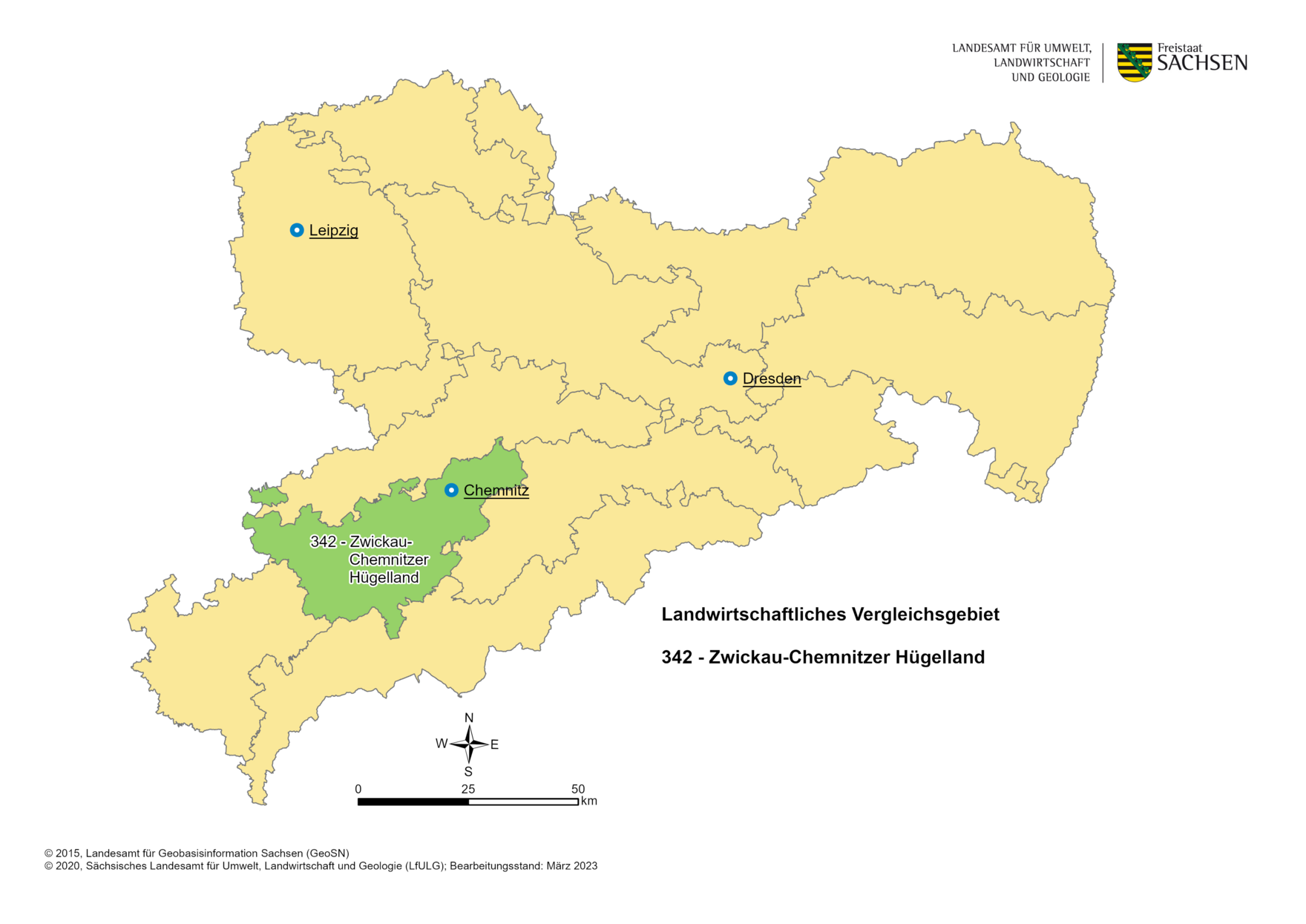 Vergleichsgebiet 342 - Zwickau-Chemnitzer Hügelland