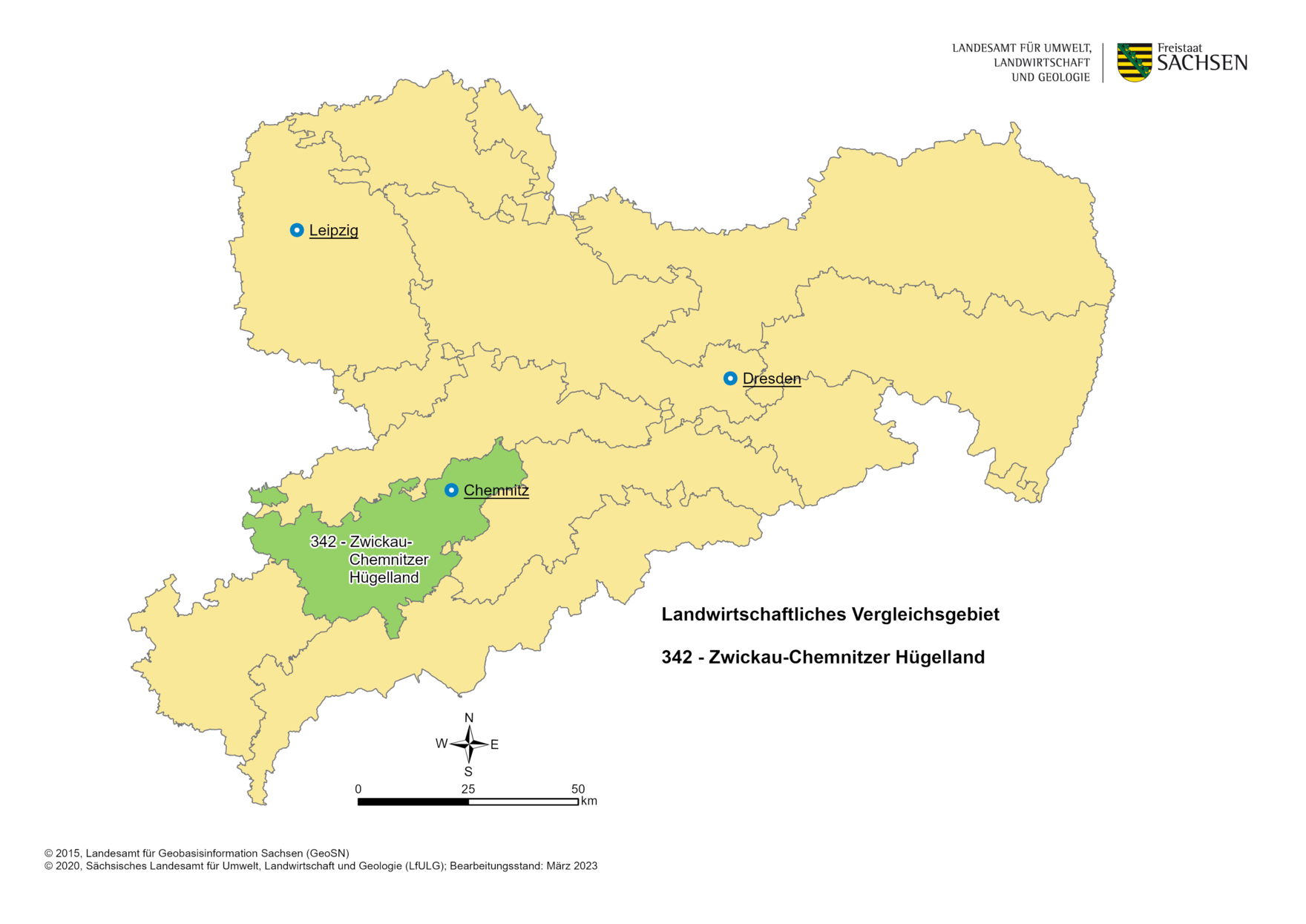 Vergleichsgebiet 342 Zwickau Chemnitzer Huegelland