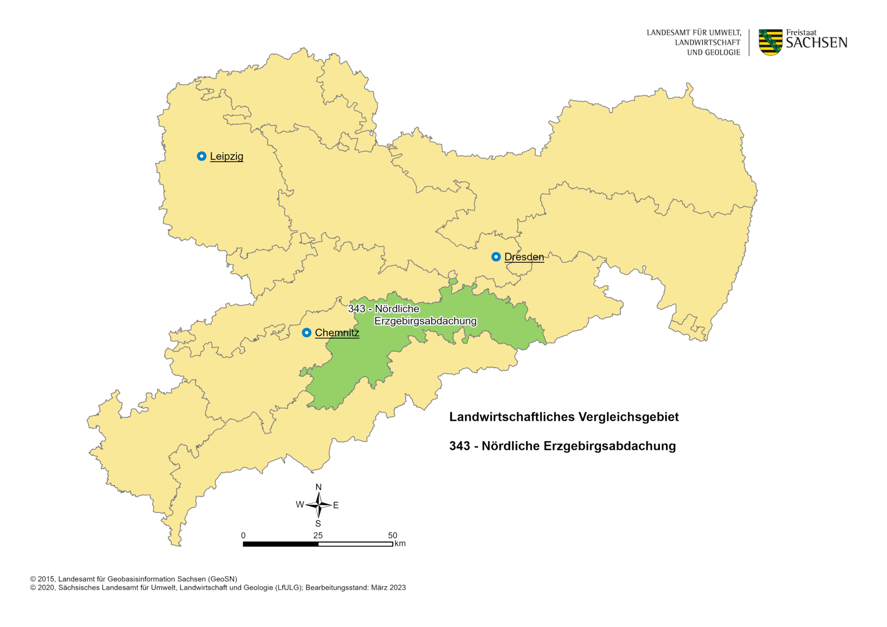 Vergleichsgebiet 343 - Nördliche Erzgebirgsabdachung