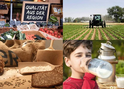 Eine Bildcollage aus landwirtschaftlichen Motiven
