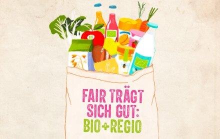 Eine Tüte mit regionalen Bio-Lebensmitteln