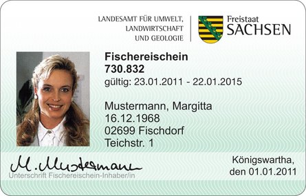 Fischereischein im ID-Card-Format